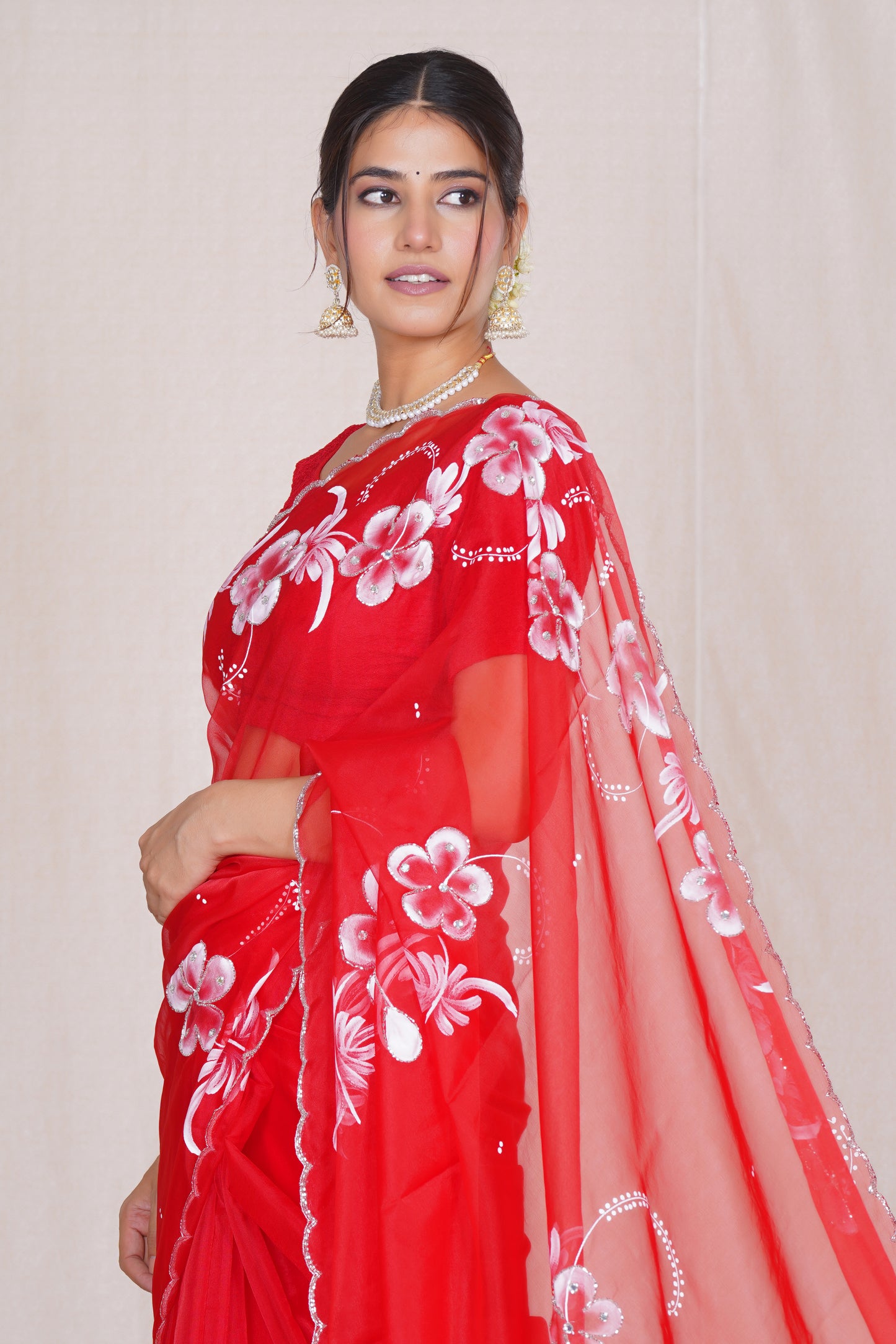 Gudhal – Hand-Painted Organza Saree
