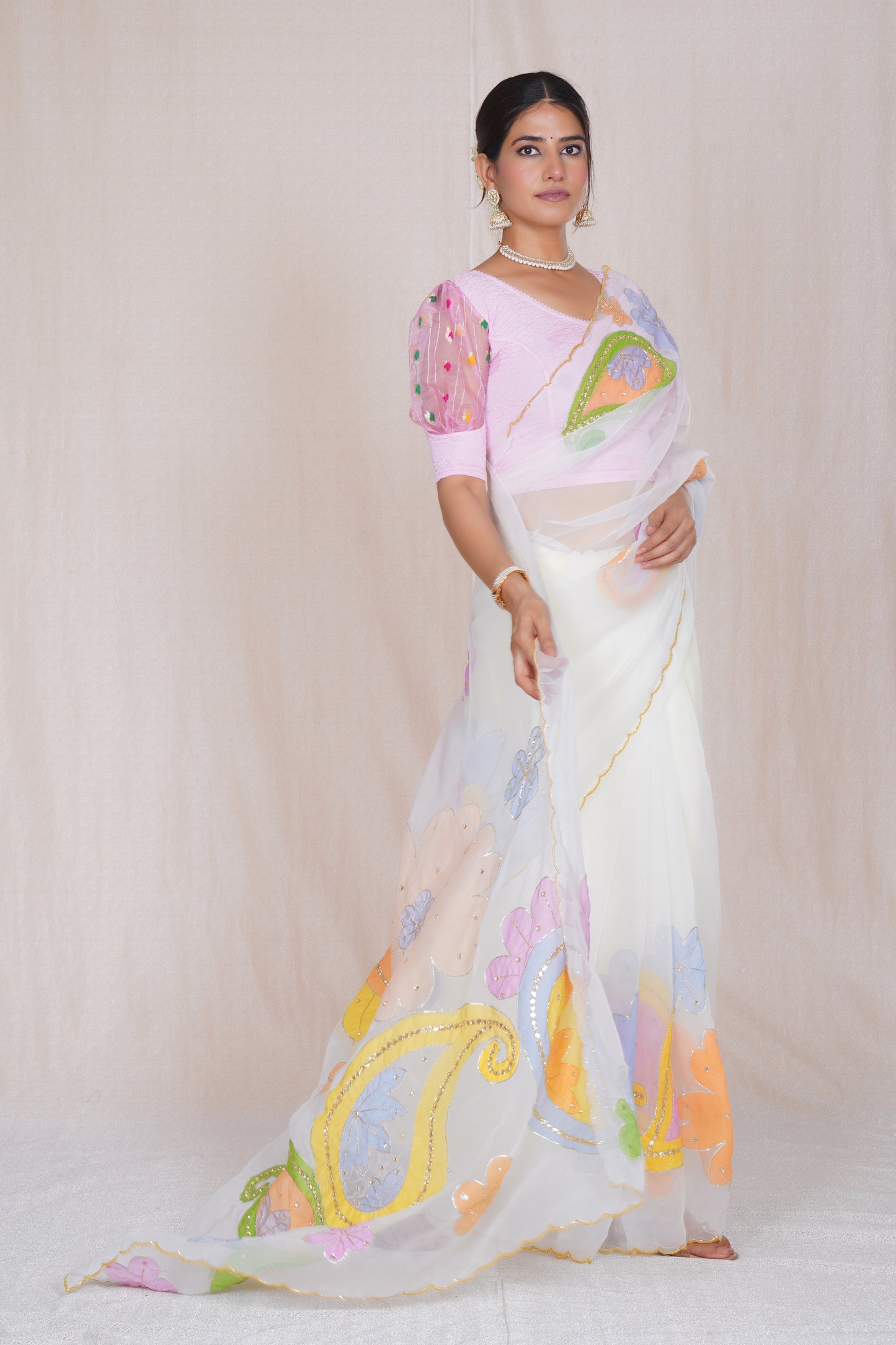 Ratana – Hand-Painted Organza Saree