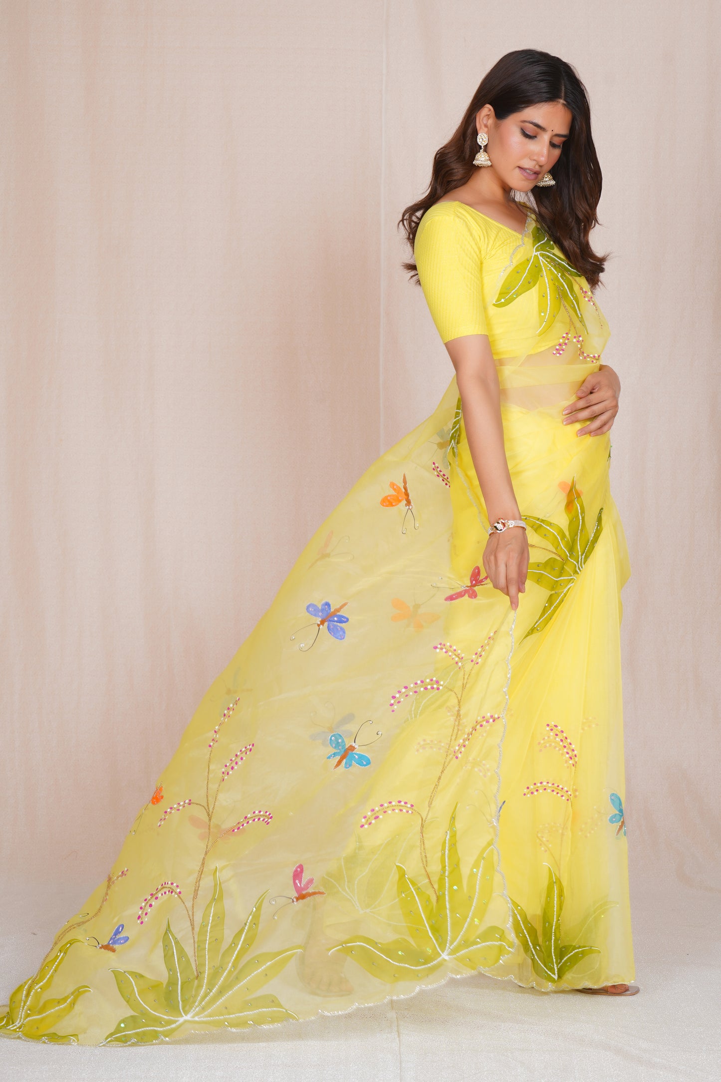 Basant ā Yellow Festive Floral Saree š¼