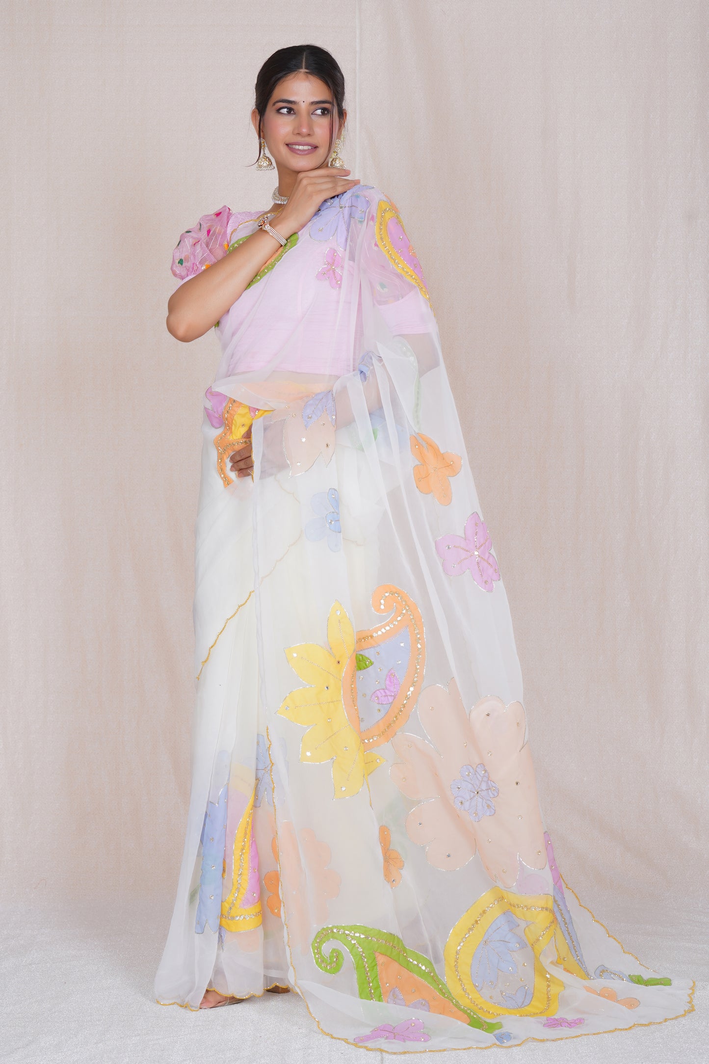 Ratana – Hand-Painted Organza Saree