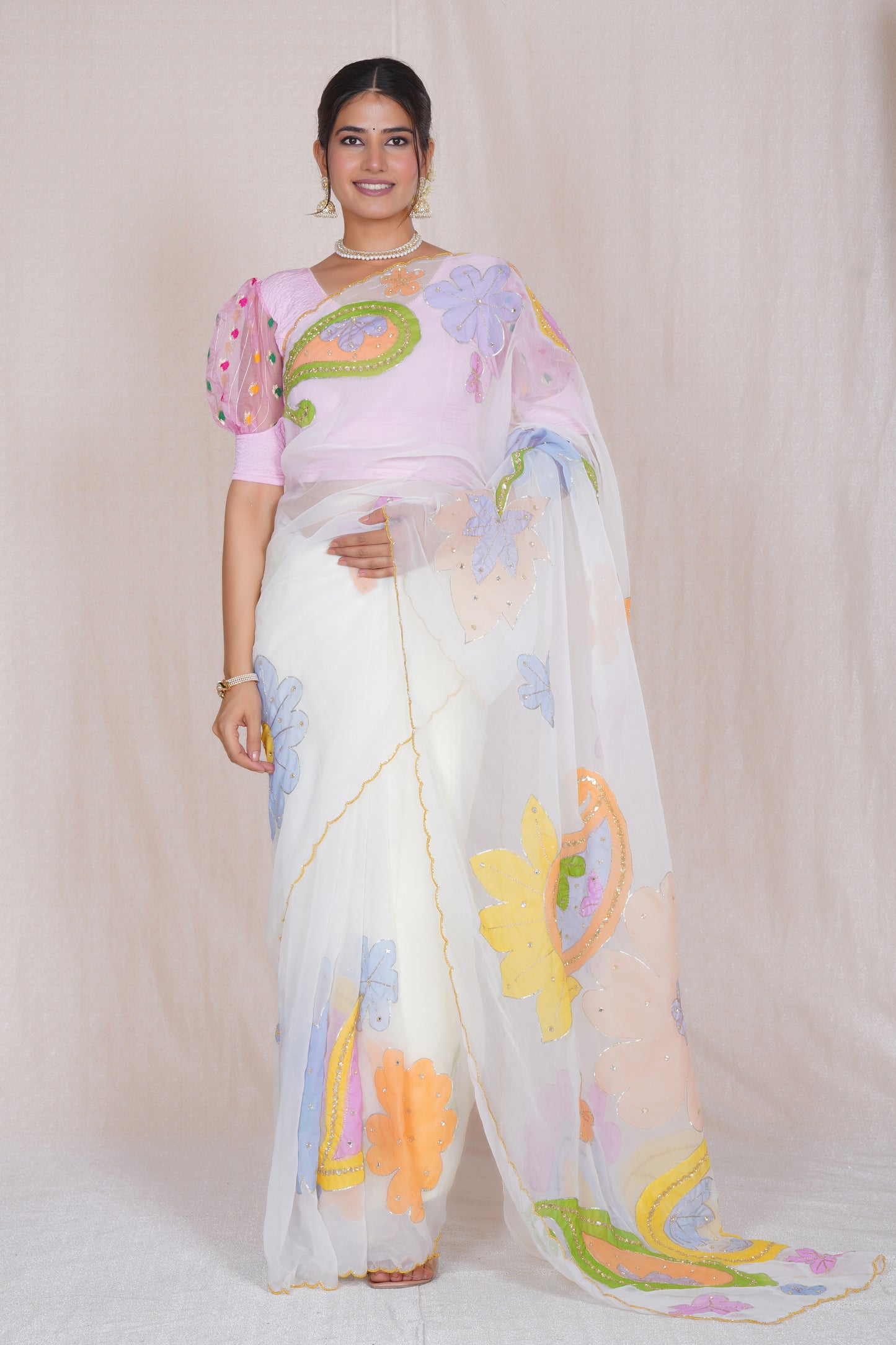 Ratana – Hand-Painted Organza Saree