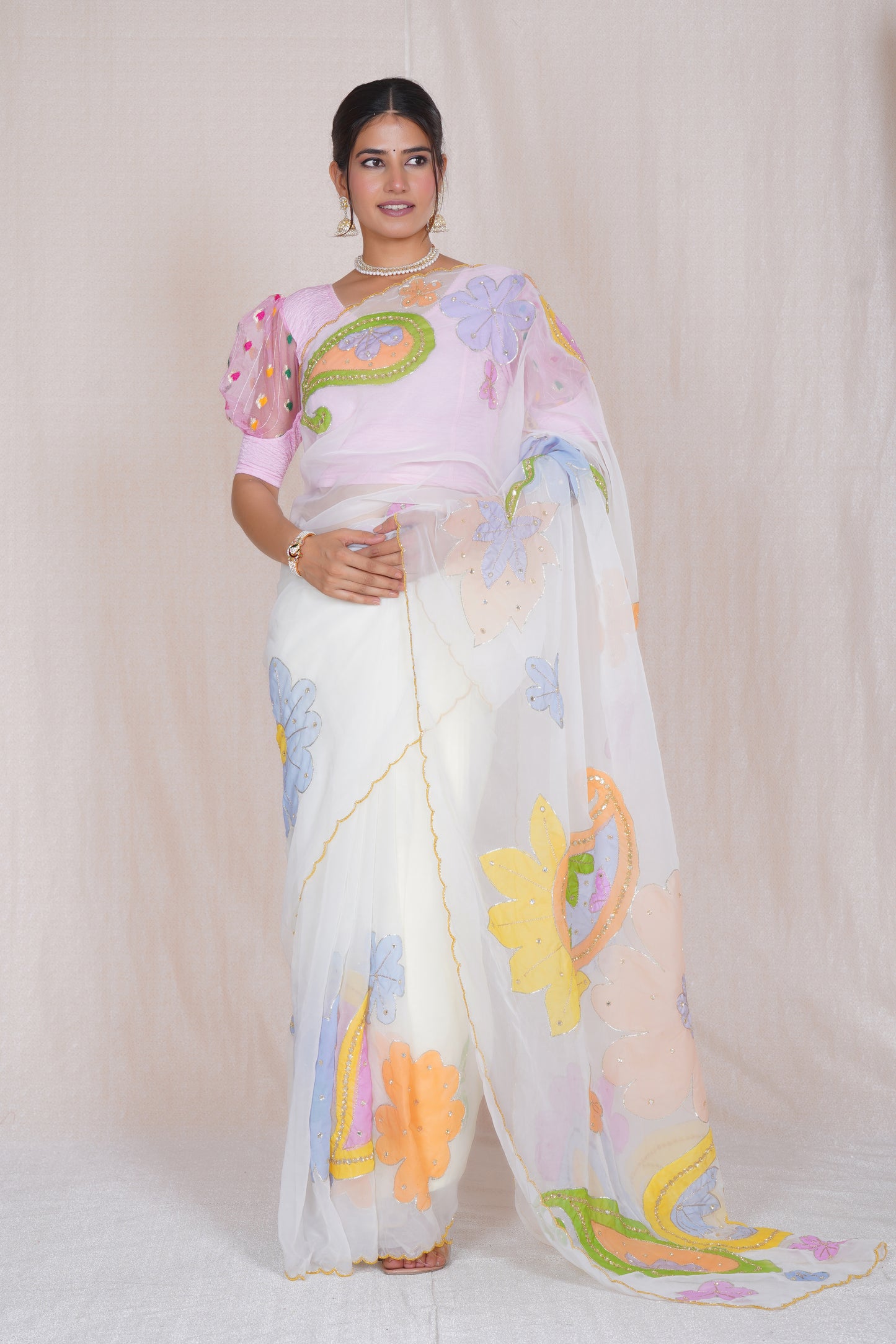 Ratana – Hand-Painted Organza Saree