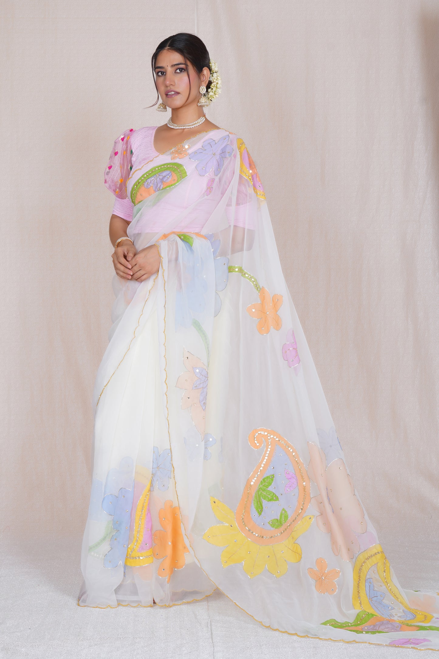 Ratana – Hand-Painted Organza Saree