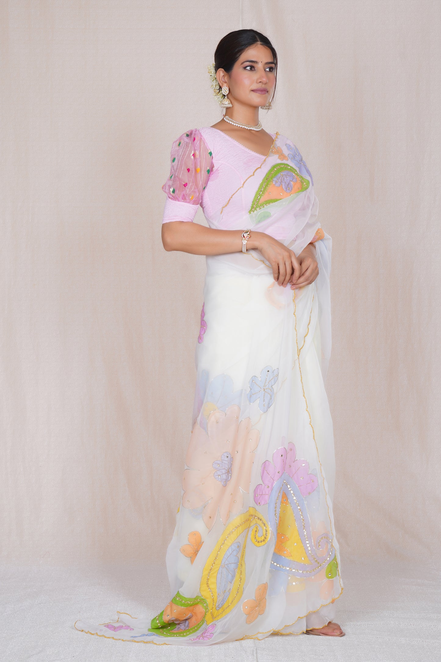 Ratana – Hand-Painted Organza Saree