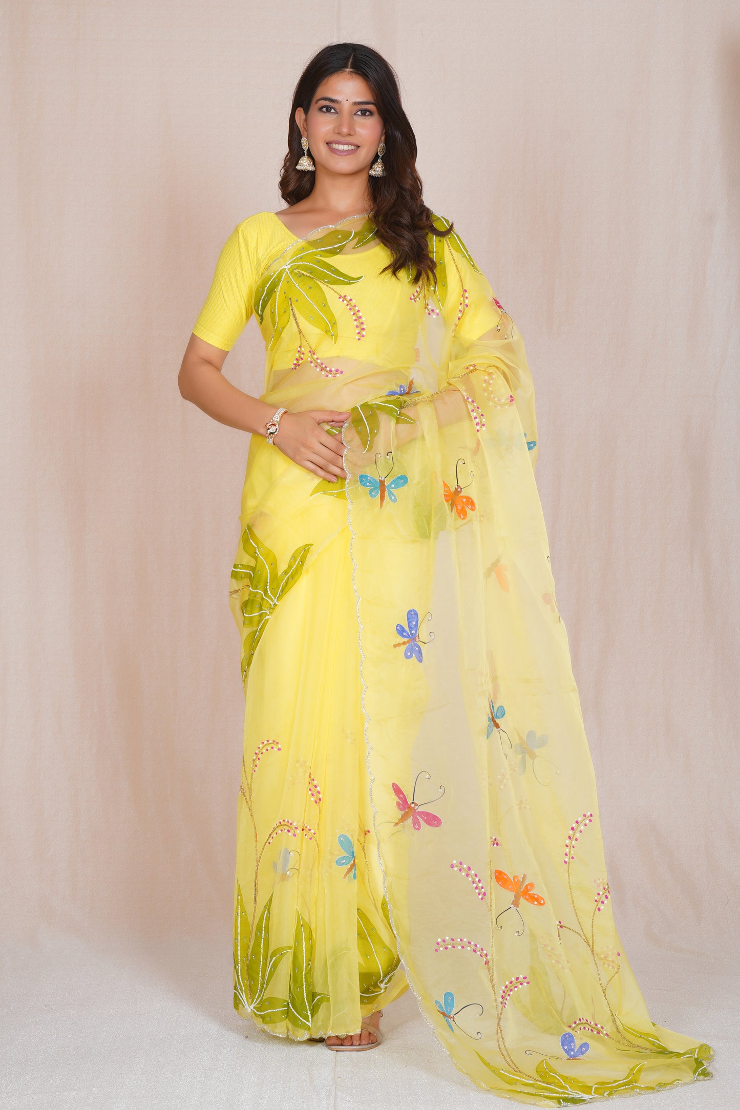 Basant – Yellow Festive Floral Saree 🌼