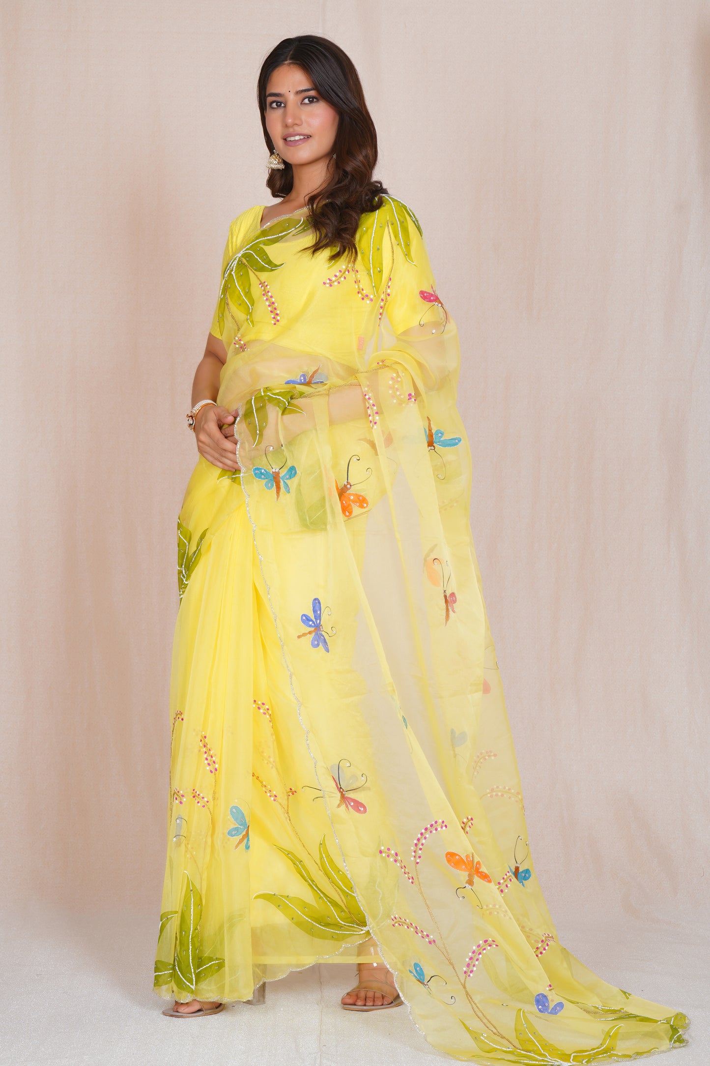 Basant – Yellow Festive Floral Saree 🌼