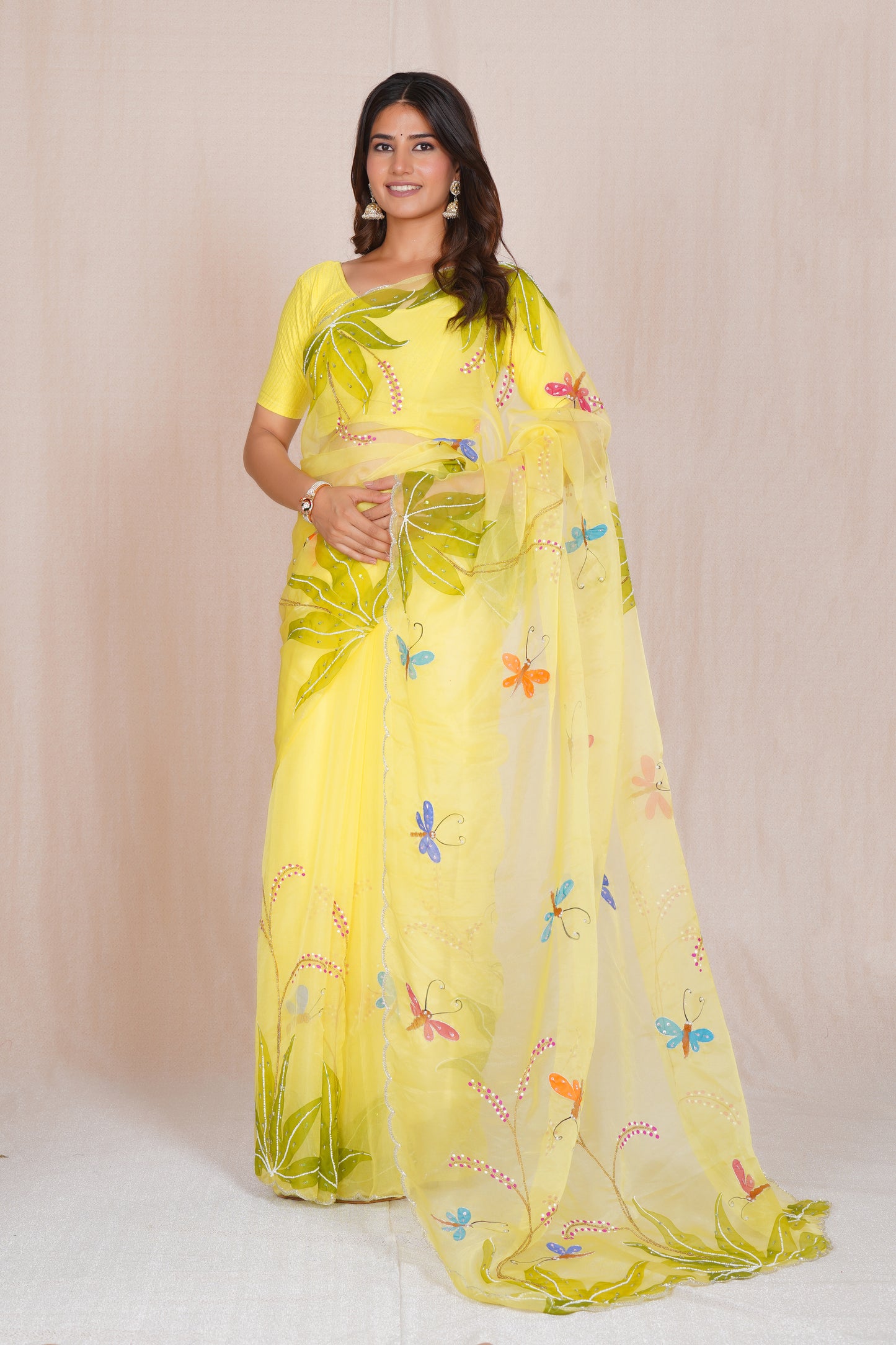 Basant – Yellow Festive Floral Saree 🌼