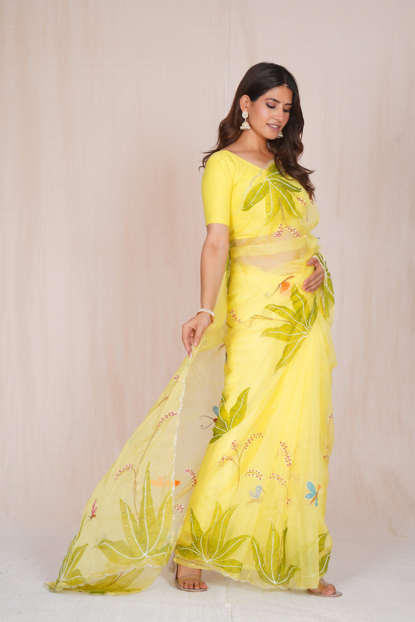 Basant – Yellow Festive Floral Saree 🌼