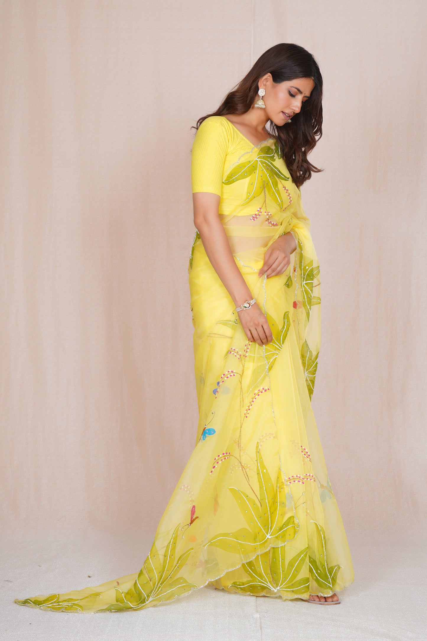 Basant – Yellow Festive Floral Saree 🌼