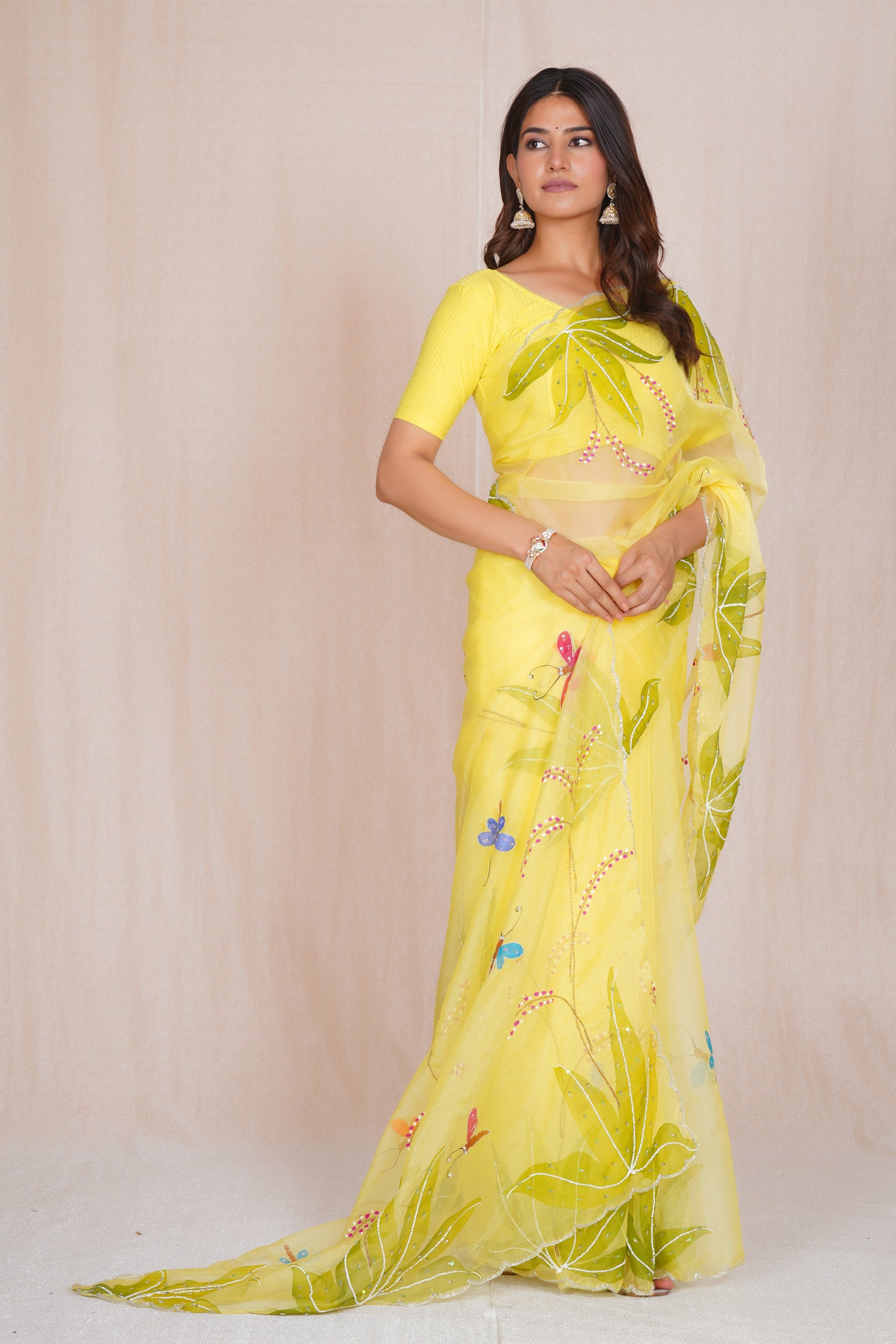 Basant – Yellow Festive Floral Saree 🌼