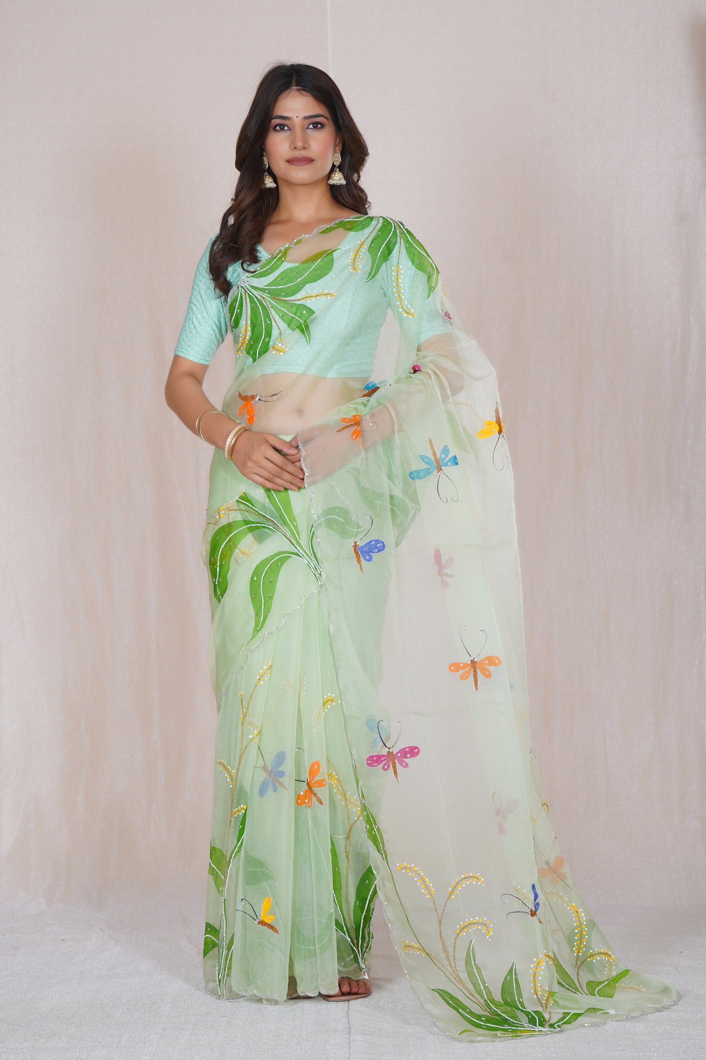 Basant – Green Festive Floral Saree