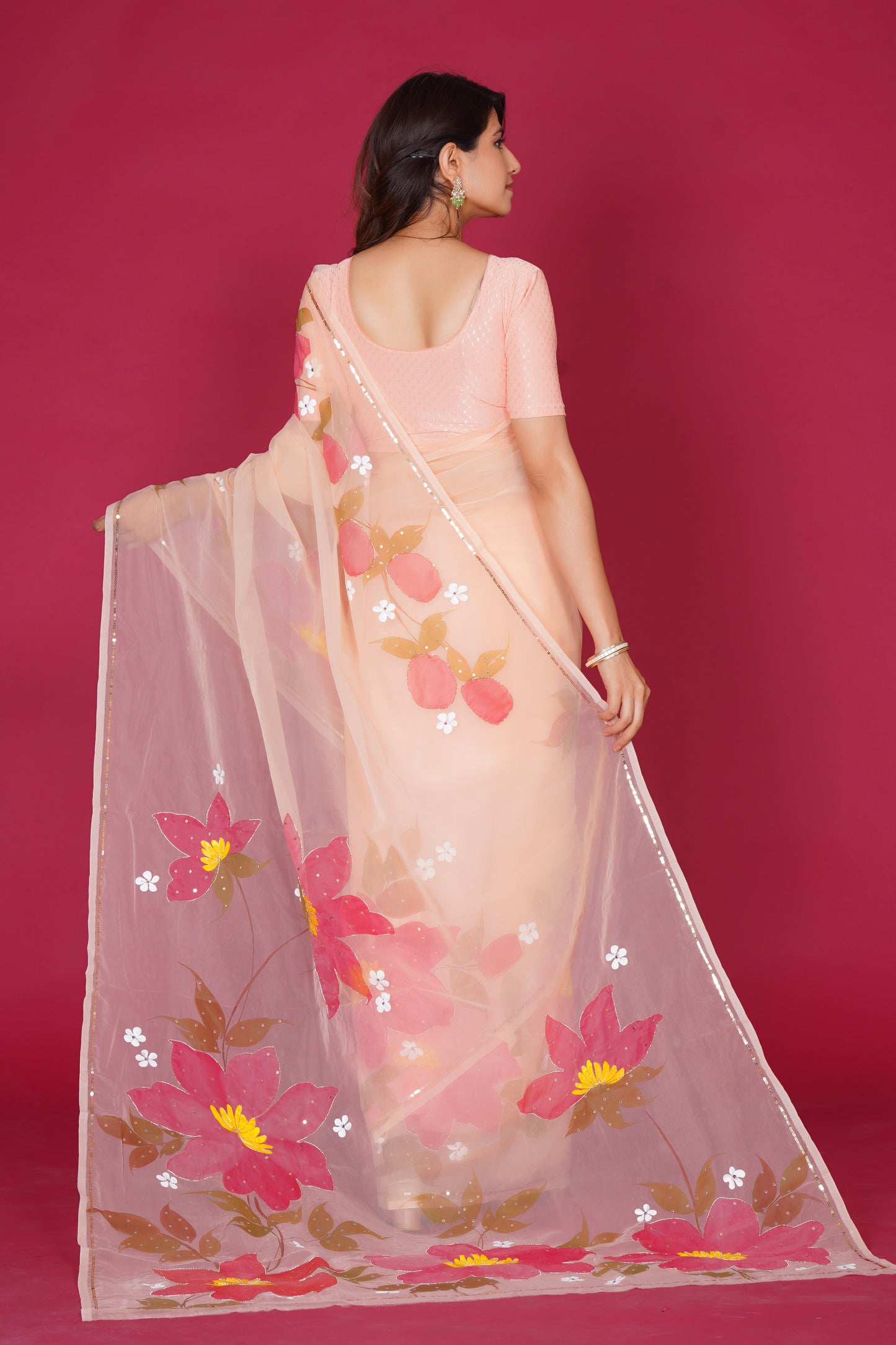 Niharika – Hand-Painted Organza Saree