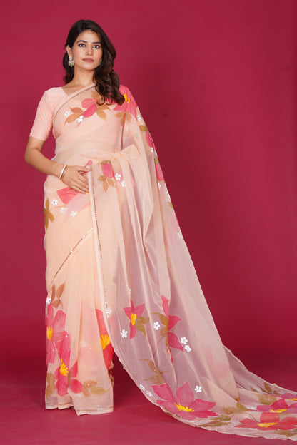 Niharika – Hand-Painted Organza Saree