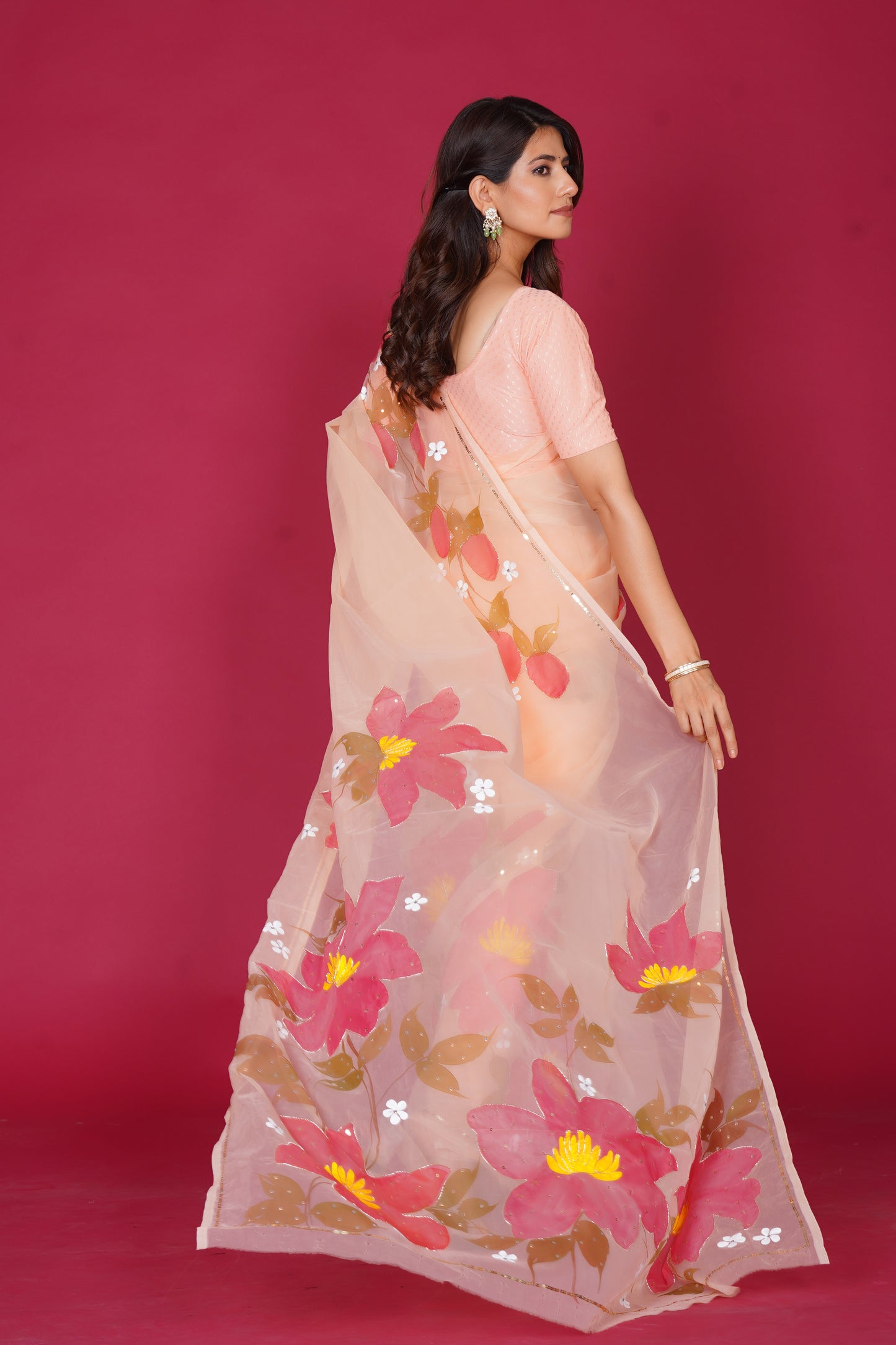 Niharika – Hand-Painted Organza Saree