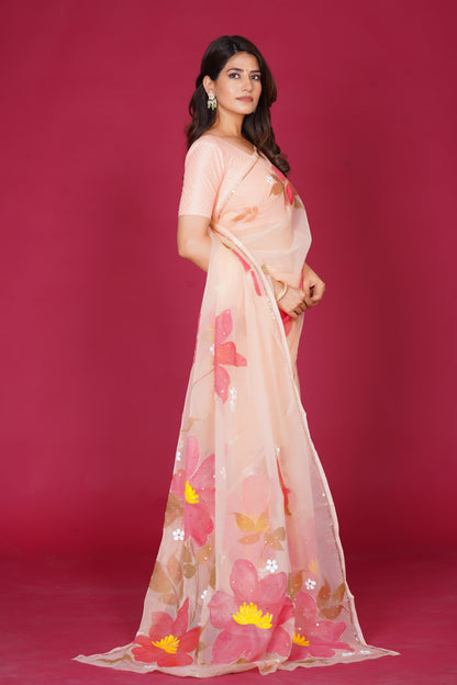 Niharika – Hand-Painted Organza Saree