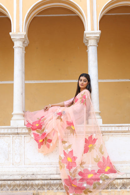 Niharika – Hand-Painted Organza Saree